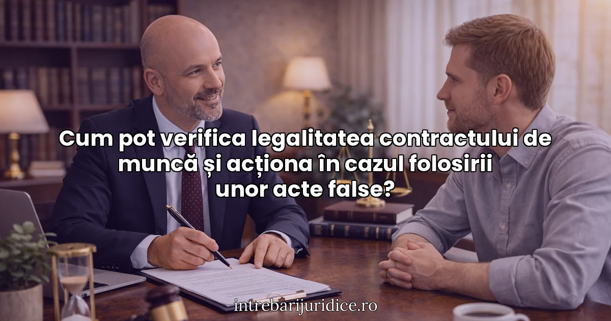 Cum pot verifica legalitatea contractului de muncă și acționa în cazul folosirii unor acte false?