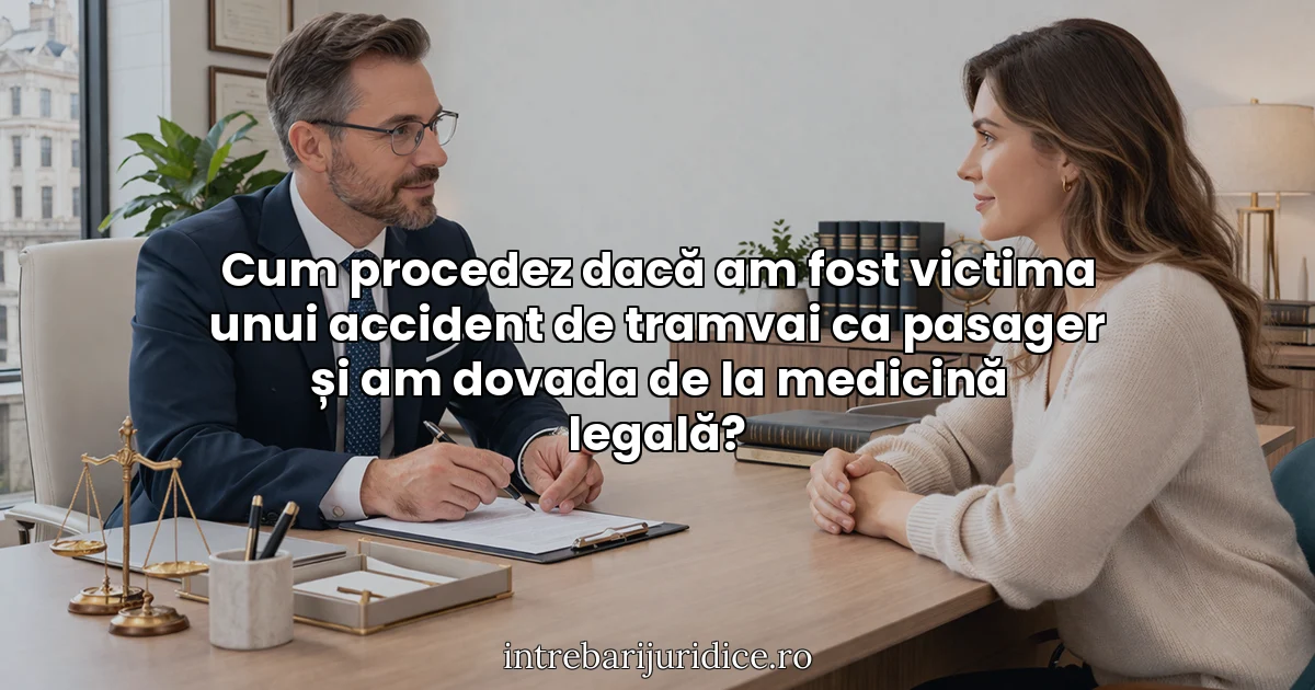 Cum procedez dacă am fost victima unui accident de tramvai ca pasager și am dovada de la medicină legală?