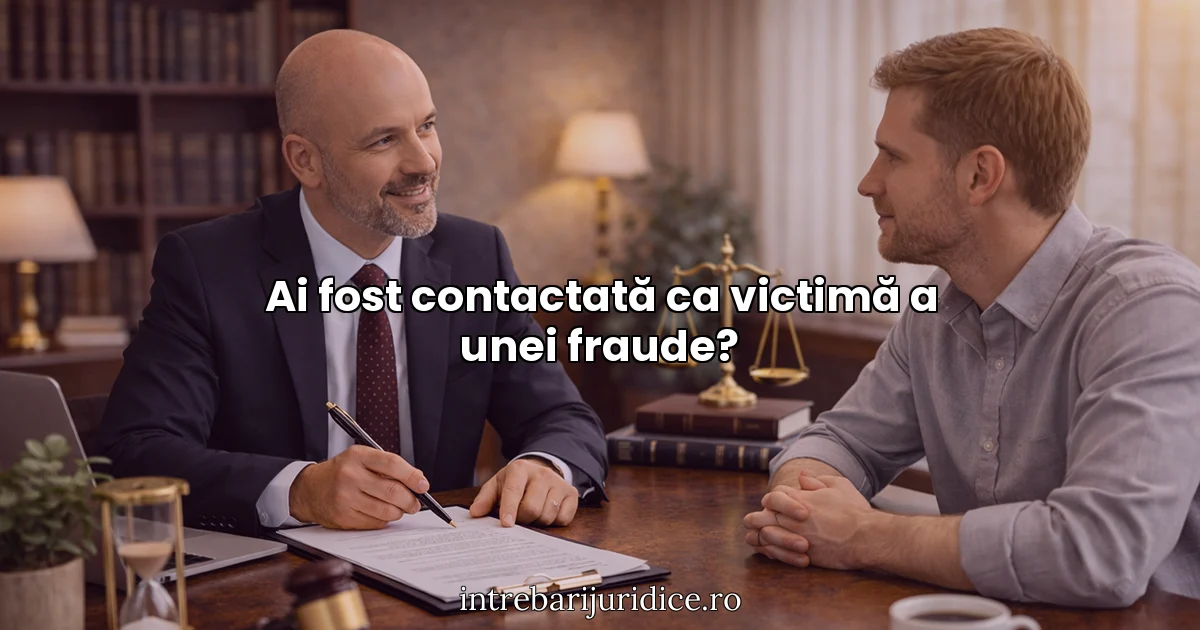 Ai fost contactată ca victimă a unei fraude?