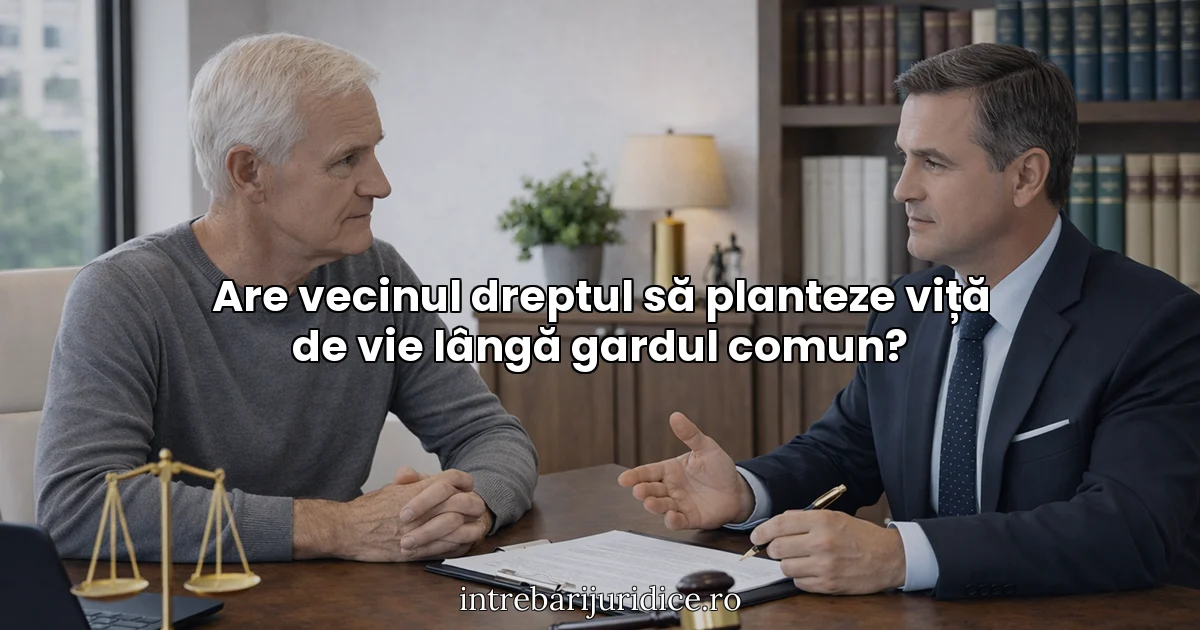 Are vecinul dreptul să planteze viță de vie lângă gardul comun?