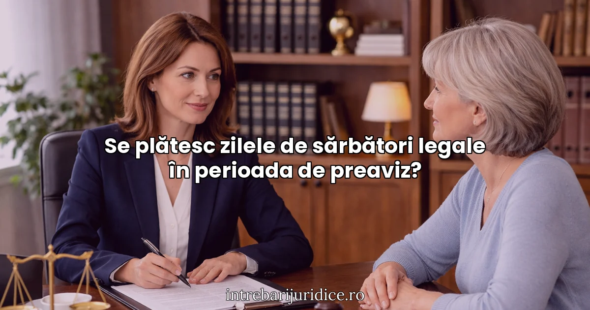 Se plătesc zilele de sărbători legale în perioada de preaviz?